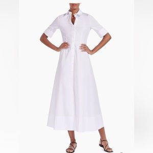 STAUD Joan Maxi Shirt Dress in White